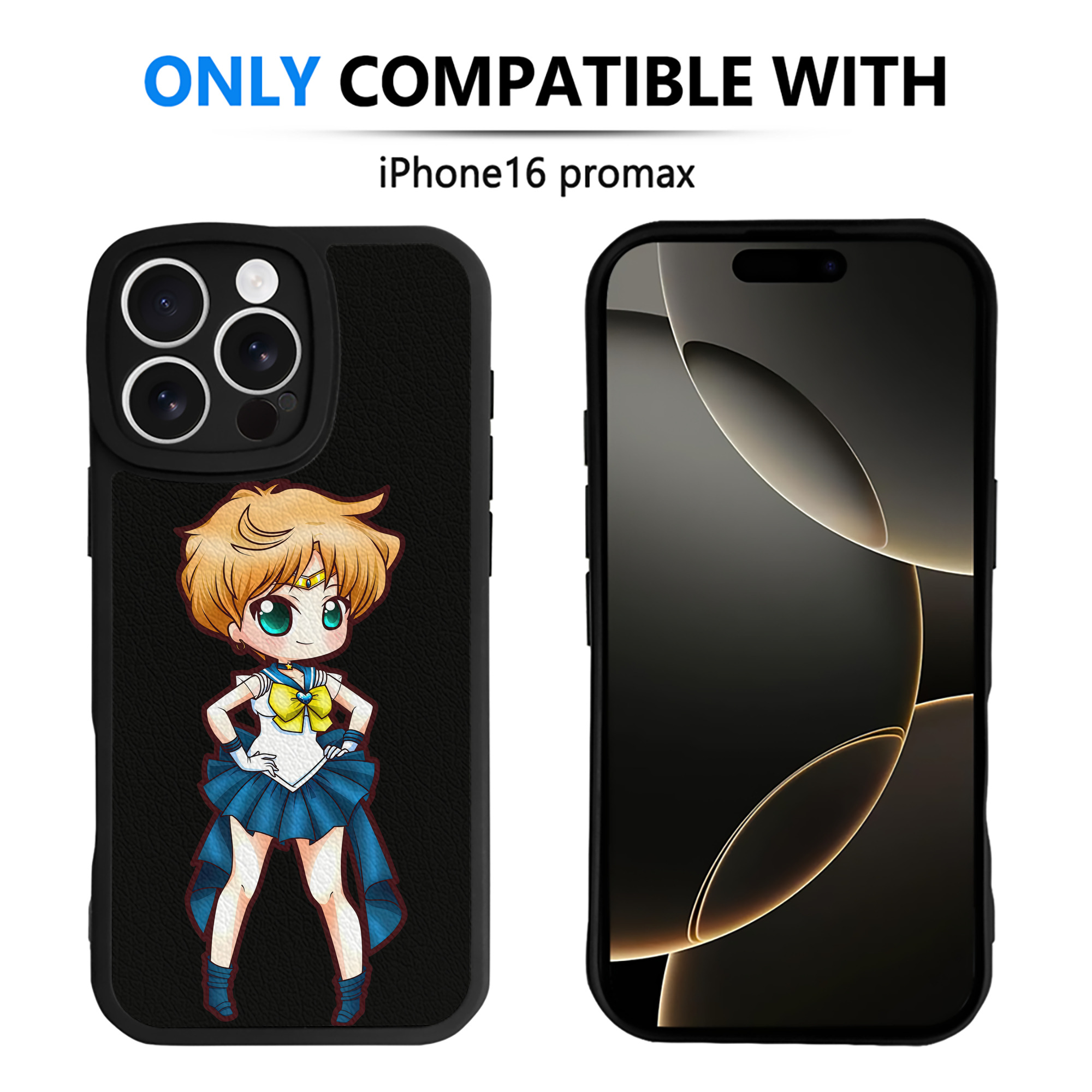 （画像用） 美少女戦士セーラームーン 天王はるか Sailor Moon Tenoh Haruka 【iPhone 16シリーズ対応】シリコンスマホケース（レザー調） 材質：シリコン
